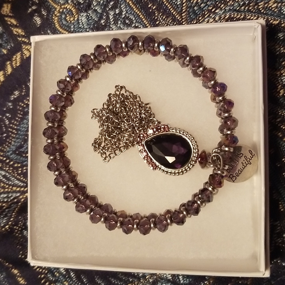 Handmade necklace and wrap bracelet